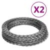Razor Wires Helical Wire Rolls 2 pcs Galvanized Steel 196.9'