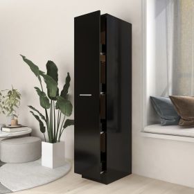 Apothecary Cabinet Black 11.8"x16.7"x59.1" Engineered Wood