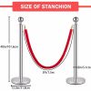 Stanchions and Velvet Ropes, Red Carpet Ropes and Poles 5ft/1.5 M, Stainless Steel Stanchion Post, Rope Safety Barriers (Silver-4PCS)