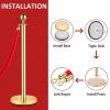 Gold Stanchions and Velvet Ropes, Red Carpet Ropes and Poles 5ft/1.5 M, Stainless Steel Stanchion Post, Rope Safety Barriers (Gold-4PCS)
