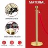 Gold Stanchions and Velvet Ropes, Red Carpet Ropes and Poles 5ft/1.5 M, Stainless Steel Stanchion Post, Rope Safety Barriers (Gold-4PCS)