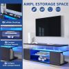 TV Stand for 70 Inch TV LED Gaming Entertainment Center Media Storage Console Table with Large Sliding Drawer & Side Cabinet for Living Room Black