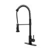 Kitchen Faucets Commercial Solid Brass Single Handle Single Lever Pull Down Sprayer SpringKitchen Sink Faucet Matte Black