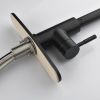 Kitchen Faucets Commercial Solid Brass Single Handle Single Lever Pull Down Sprayer SpringKitchen Sink Faucet Matte Black