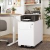 2 Drawer Mobile File Cabinet with Lock Metal Filing Cabinet for Legal/Letter/A4/F4 Size, Fully Assembled Include Wheels, Home/Office Design,White
