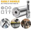 2PCS/SET Universal Torque Wrench Head Set Socket Sleeve 7-19mm Power Drill Ratchet Bushing Spanner Key Magic Multi Hand Tools