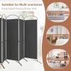6 Feet 6-Panels Freestanding Folding Privacy Screen