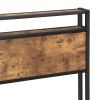 Best selling Bedroom Furniture Metal Platform Bed Frame with Wooden Headboard and Footboard with USB