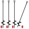 4 Pack Heavy Duty Ground Auger Stakes 2.76in Wide Spiral Drill Bits Soil Hole Digging Drill