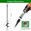 4 Pack Heavy Duty Ground Auger Stakes 2.76in Wide Spiral Drill Bits Soil Hole Digging Drill