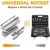 2PCS/SET Universal Torque Wrench Head Set Socket Sleeve 7-19mm Power Drill Ratchet Bushing Spanner Key Magic Multi Hand Tools