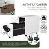 2 Drawer Mobile File Cabinet with Lock Metal Filing Cabinet for Legal/Letter/A4/F4 Size, Fully Assembled Include Wheels, Home/Office Design,White