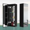 30x10 inch Medicine Cabinets Aluminum Bathroom Medicine Cabinet Adjustable Glass Shelves Black