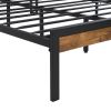 Best selling Bedroom Furniture Metal Platform Bed Frame with Wooden Headboard and Footboard with USB