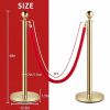 Gold Stanchions and Velvet Ropes, Red Carpet Ropes and Poles 5ft/1.5 M, Stainless Steel Stanchion Post, Rope Safety Barriers (Gold-4PCS)
