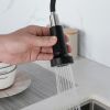 Kitchen Faucets Commercial Solid Brass Single Handle Single Lever Pull Down Sprayer SpringKitchen Sink Faucet Matte Black