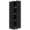 Apothecary Cabinet Black 11.8"x16.7"x59.1" Engineered Wood