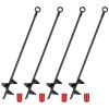 4 Pack Heavy Duty Ground Auger Stakes 2.76in Wide Spiral Drill Bits Soil Hole Digging Drill