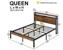 Best selling Bedroom Furniture Metal Platform Bed Frame with Wooden Headboard and Footboard with USB