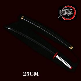 Kimetsu no Yaiba Sword Weapon Demon Slayer Satoman Tanjiro Cosplay Sword 1:1 Anime Ninja Knife Wood 25cm Katana Prop (Color: gui dao-12)