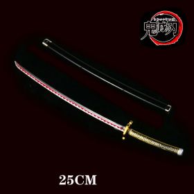 Kimetsu no Yaiba Sword Weapon Demon Slayer Satoman Tanjiro Cosplay Sword 1:1 Anime Ninja Knife Wood 25cm Katana Prop (Color: gui dao-10)
