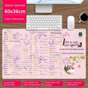 Heated mouse pad Cute electric heat insulation table pad Student dormitory artifact multi-function office large heating pad (pattern: CAD Instructions (Pink))