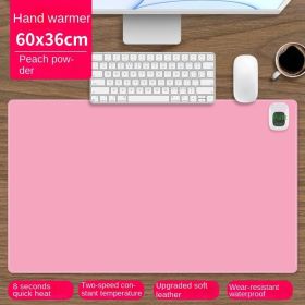 Heated mouse pad Cute electric heat insulation table pad Student dormitory artifact multi-function office large heating pad (pattern: Peach powder (solid color))