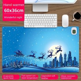 Heated mouse pad Cute electric heat insulation table pad Student dormitory artifact multi-function office large heating pad (pattern: Wonderful Night)