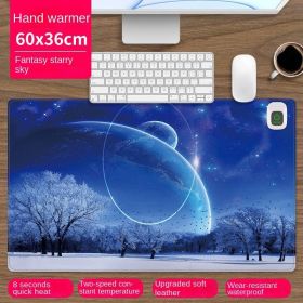 Heated mouse pad Cute electric heat insulation table pad Student dormitory artifact multi-function office large heating pad (pattern: Fantasy starry sky)