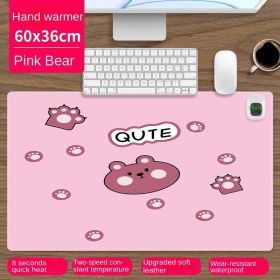 Heated mouse pad Cute electric heat insulation table pad Student dormitory artifact multi-function office large heating pad (pattern: Pink Bear)