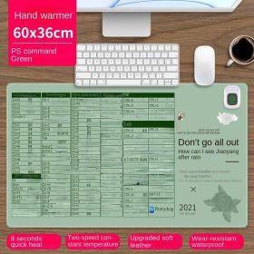 Heated mouse pad Cute electric heat insulation table pad Student dormitory artifact multi-function office large heating pad (pattern: PS shortcut key (green))