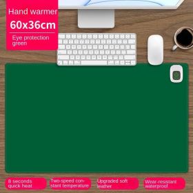 Heated mouse pad Cute electric heat insulation table pad Student dormitory artifact multi-function office large heating pad (pattern: Eye protection green (solid color))