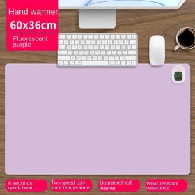 Heated mouse pad Cute electric heat insulation table pad Student dormitory artifact multi-function office large heating pad (pattern: Fluorescent purple (solid color))