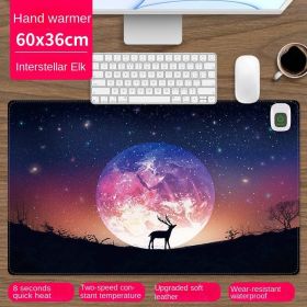 Heated mouse pad Cute electric heat insulation table pad Student dormitory artifact multi-function office large heating pad (pattern: Star Elk)