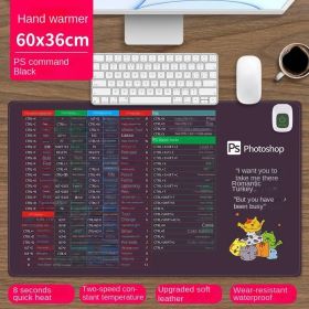 Heated mouse pad Cute electric heat insulation table pad Student dormitory artifact multi-function office large heating pad (pattern: PS shortcut key (brown))