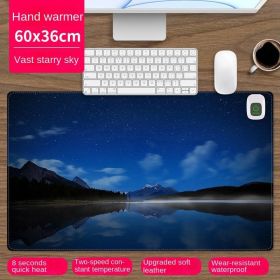 Heated mouse pad Cute electric heat insulation table pad Student dormitory artifact multi-function office large heating pad (pattern: The vast starry sky)