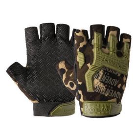 Military Airsoft Gloves Army Tactical Shooting Gloves Combat Men Outdoor Hiking Riding Anti-Slip Half / Full Finger Gloves (Color: Camo)