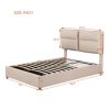 Upholstered Platform bed with a Hydraulic Storage System, Full size
