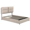 Upholstered Platform bed with a Hydraulic Storage System, Full size
