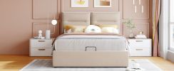 Upholstered Platform bed with a Hydraulic Storage System, Full size