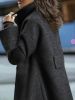 Solid Lapel Coat, Long Length Casual Outwear For Winter & Fall, Women's Clothing