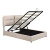 Upholstered Platform bed with a Hydraulic Storage System, Full size