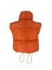Zip Up Simple Vest, Casual High Neck Sleeveless Warm Outerwear, Women's Clothing
