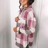 Women Flannel Plaid Jacket Button Down Shirts Coats Shacket