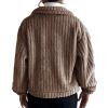 Women Sherpa Jacket Lapel Fleece Button Plush Coat