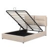 Upholstered Platform bed with a Hydraulic Storage System, Full size