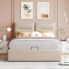 Upholstered Platform bed with a Hydraulic Storage System, Full size