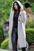 Fashion Hooded Long Cardigan Coat for Women Autumn Winter Warm Sweater Cardigan Jackets Solid Button Down Coats